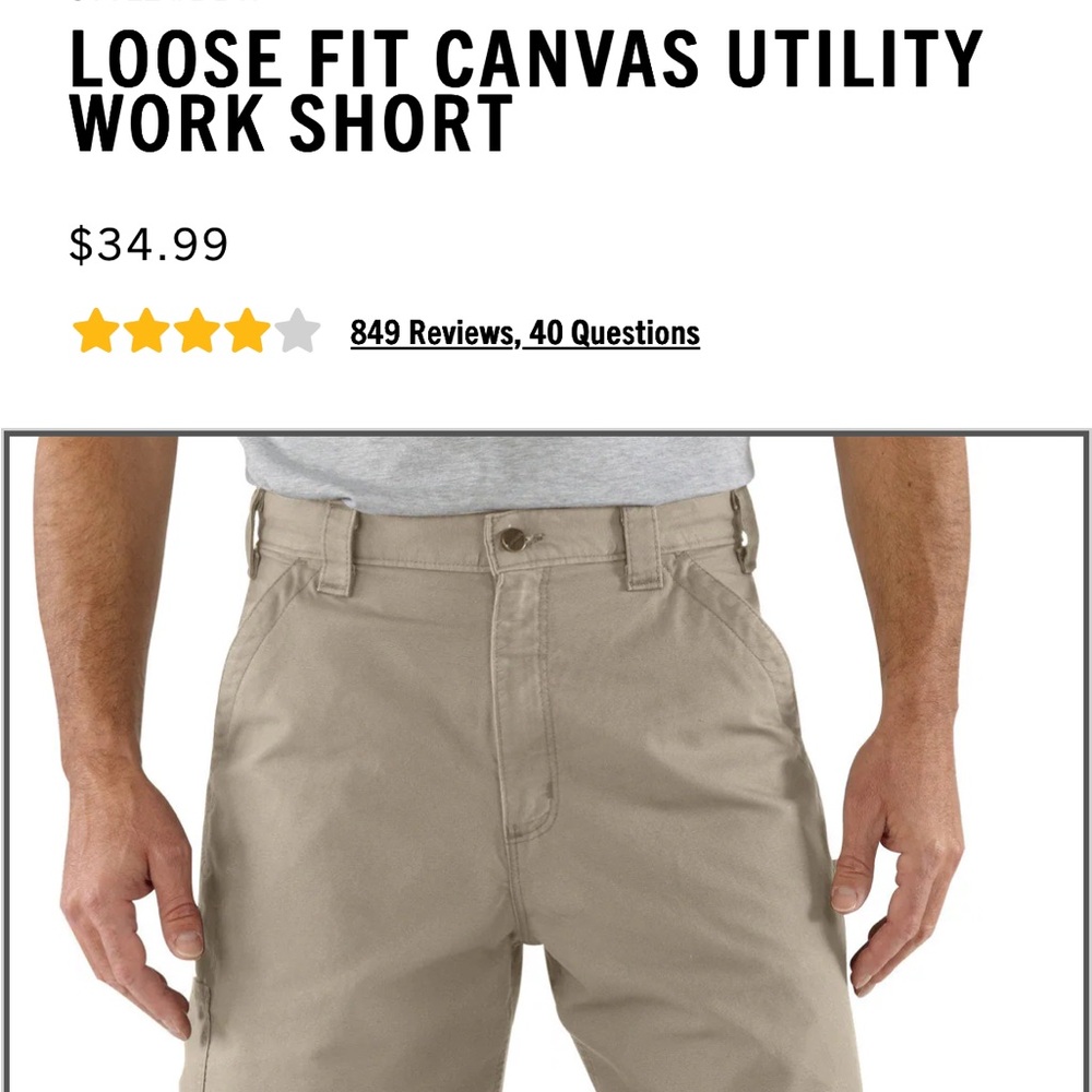 Carhartt Men's Loose Fit Canvas Cargo Shorts - Tan